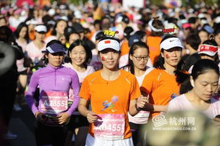 2018杭州國際女子馬拉松開跑 滿滿的 粉紅色 環繞全程